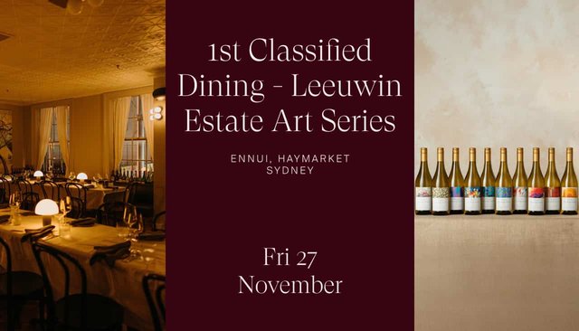 1st Classified Dining Leeuwin Estate Art Series Chardonnay Sydney 2026 Ticket image number 0